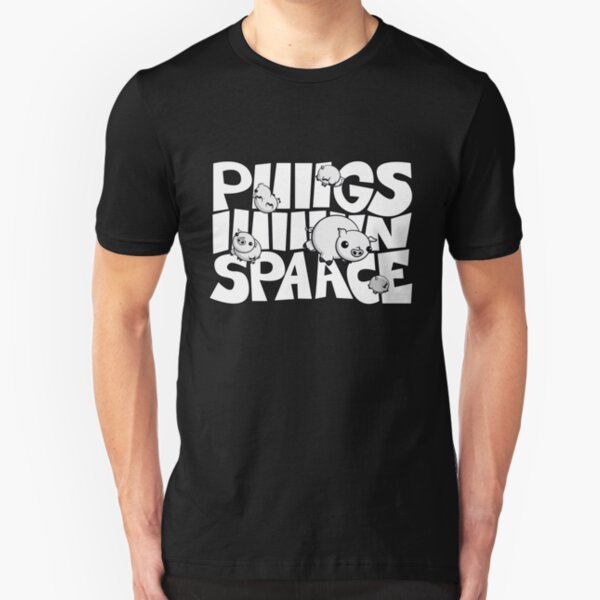 Pigs in Space Illustration Slim Fit T-Shirt