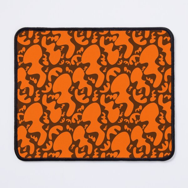 Item preview, A brown background with orange abstract forms pattern designed and sold by detalheseartes.