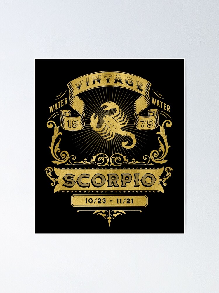  The Zodiac Sign Of Scorpio Golden Vintage 1975 Poster For Sale By