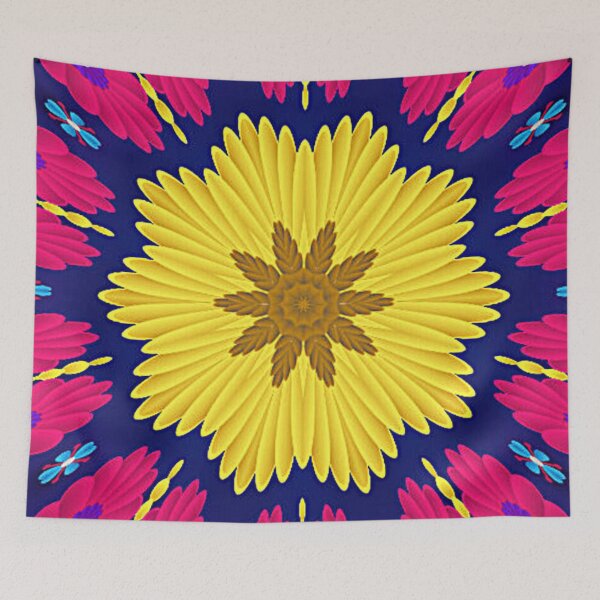 Item preview, Yellow flower with pink background designed and sold by RAJAT KANTI CHAKRABARTY.