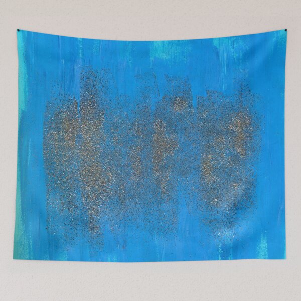 Item preview, Serene Blue Brushstrokes with Glitter Abstract designed and sold by Daydreamer Alley.