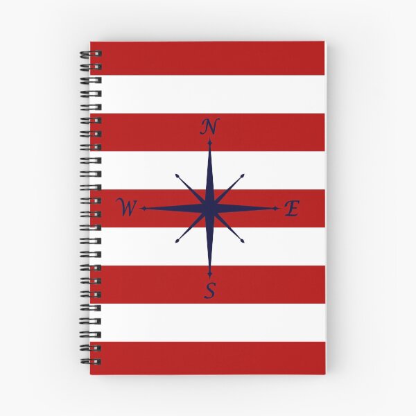 Item preview, Nautical Navy Blue Compass On Red and White Stripes designed and sold by rewstudio.