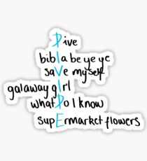 Divide Ed Sheeran Songs | Handwritten | Black Sticker