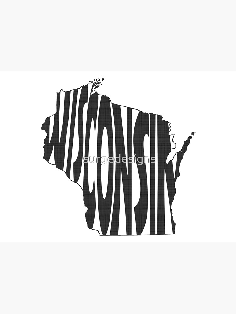 "Wisconsin State Word Art" Photographic Print for Sale by surgedesigns