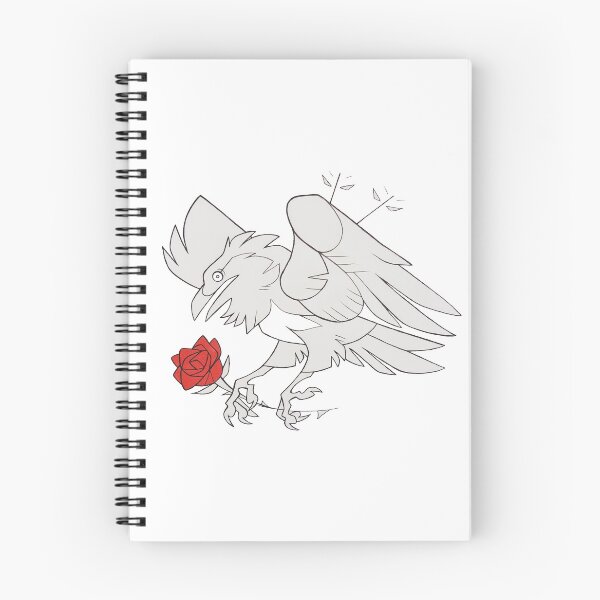 Item preview, Raven and Rose Flower Tattoo Flash designed and sold by DablurArt.
