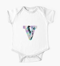 Lowercase pastel abstract check-v One Piece - Short Sleeve