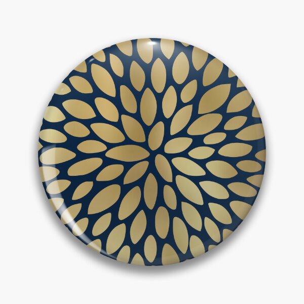 Artikelvorschau, Floral Bloom in Gold and Navy Blue entworfen und verkauft von meggydesigns.