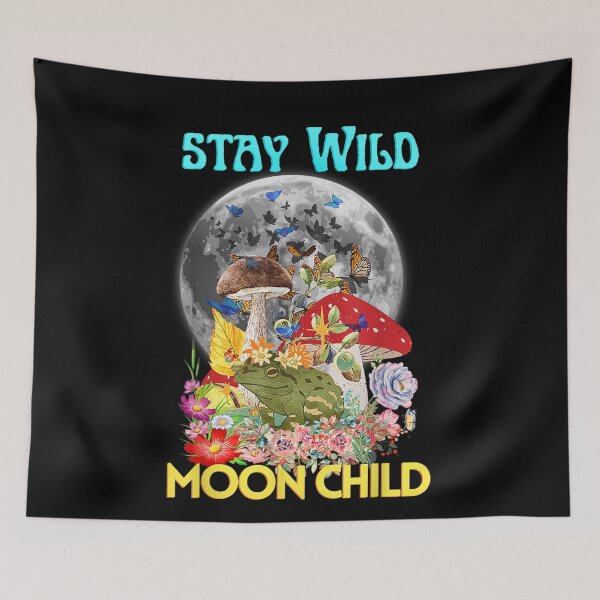 Item preview, vintage hippie boho style mushroom frog stay wild moon child designed and sold by ScottSlade.