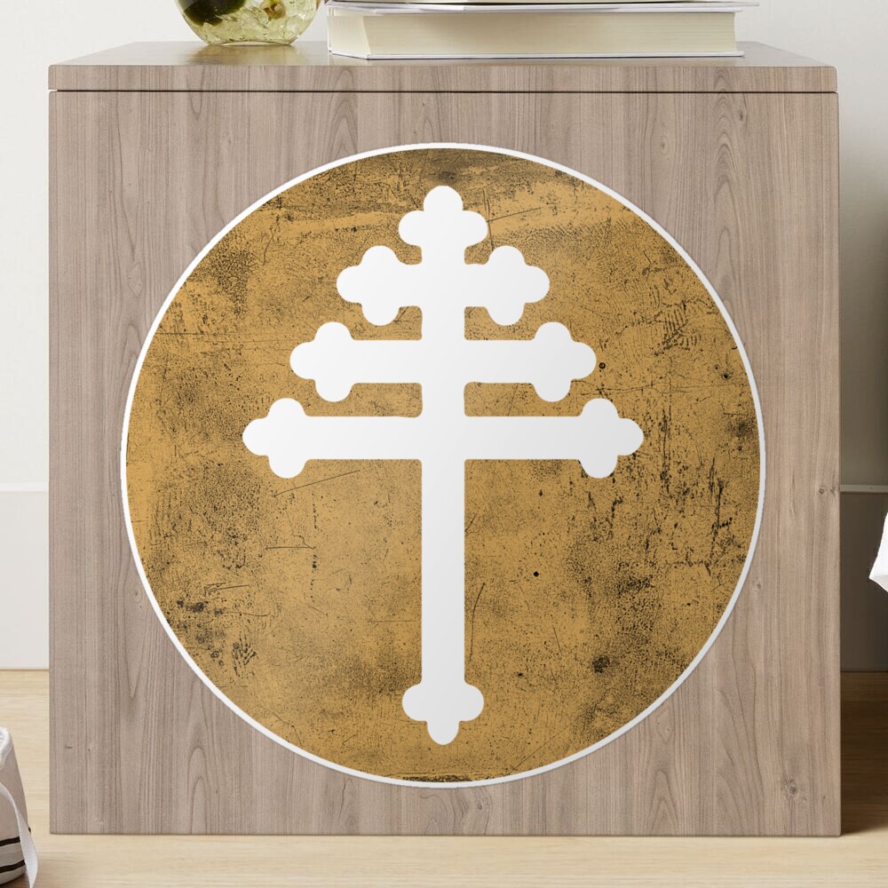 Maronite cross in gold circle Sticker for Sale by IsisOsiris