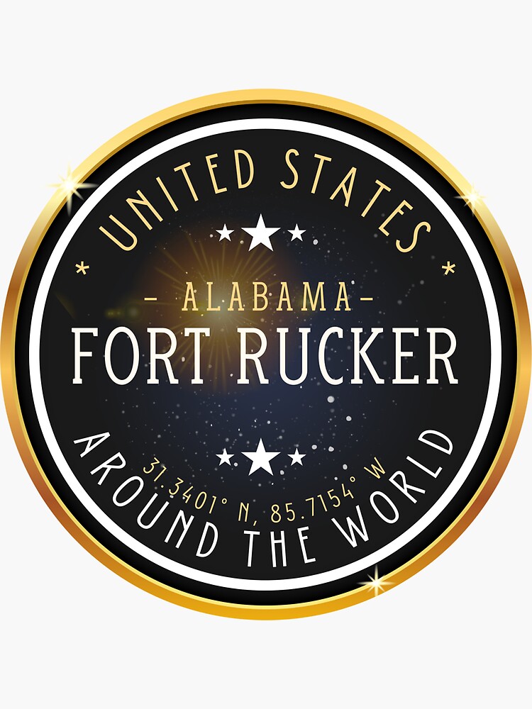 "Fort Rucker City Alabama Souvenir Fort Rucker Coordinates" Sticker