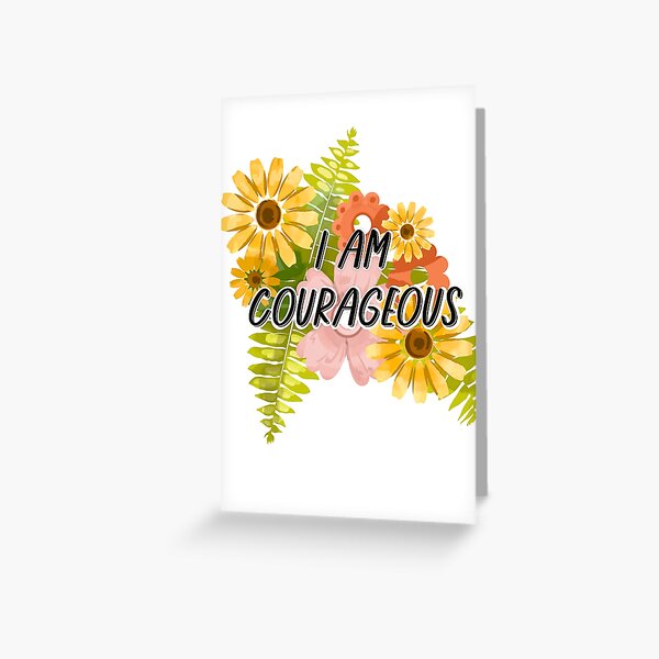 Artikel-Vorschau von Ich bin mutig: Typografiegrafik: Weißer Hintergrund, designt und verkauft von Jessiemay-arts.