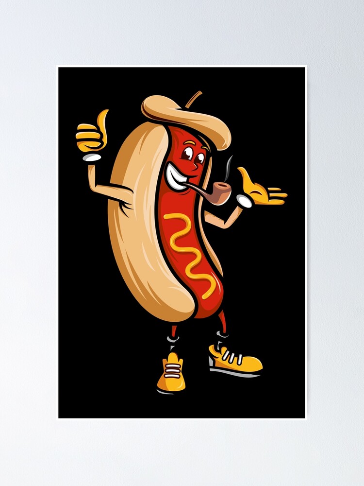 Hot Dog Cartoon Mascot Characters 3. Digital Clip Art Vector 