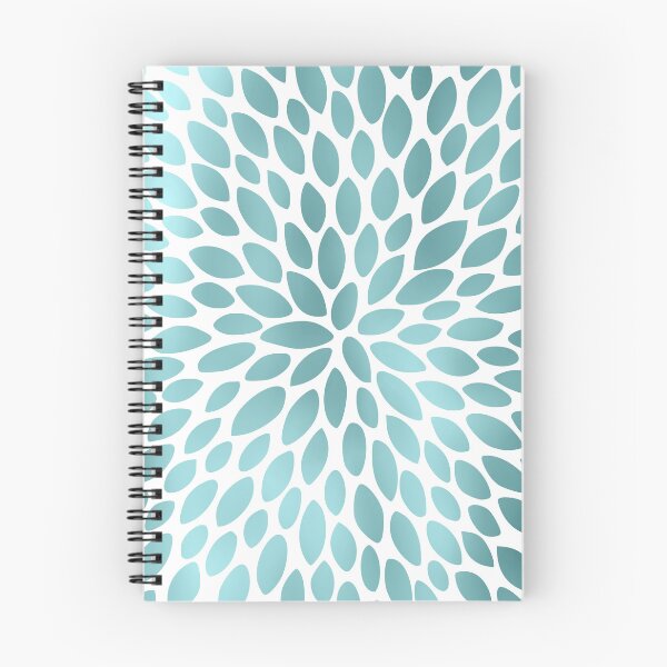 Artikelvorschau, Floral Bloom in Teal and White entworfen und verkauft von meggydesigns.