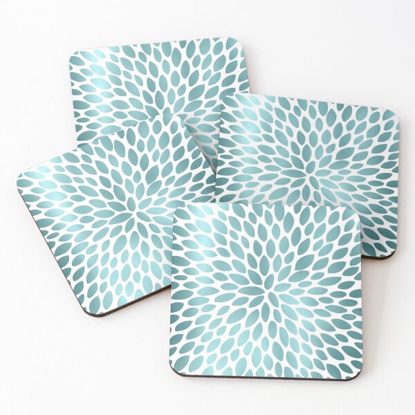 Artikelvorschau, Floral Bloom in Teal and White entworfen und verkauft von meggydesigns.