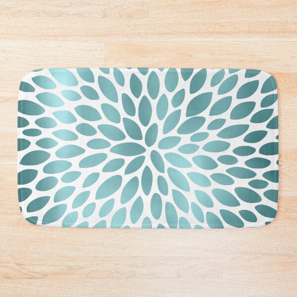 Artikelvorschau, Floral Bloom in Teal and White entworfen und verkauft von meggydesigns.