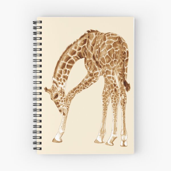 Artikelvorschau, Giraffe, die sich leckt - braun kolorierte Version entworfen und verkauft von SylvieG18.