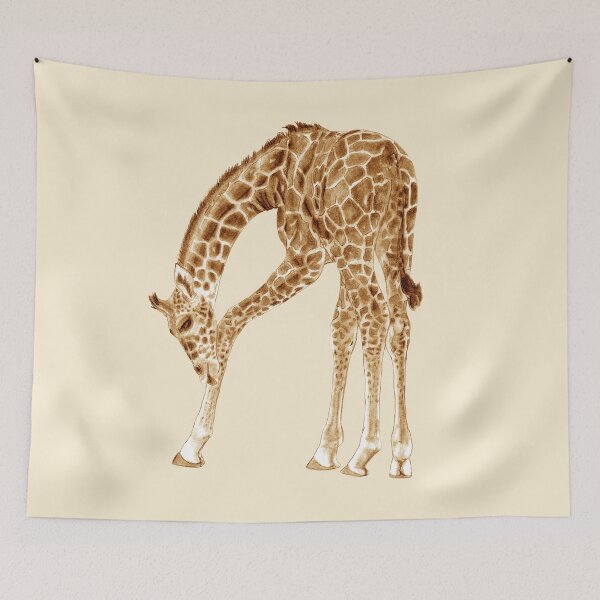 Item preview, Giraffe licking itself - brown colorized version designed and sold by SylvieG18.