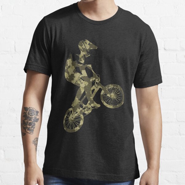 "BMX Racing Extreme sports Bike Rider camouflage design" Tshirt for