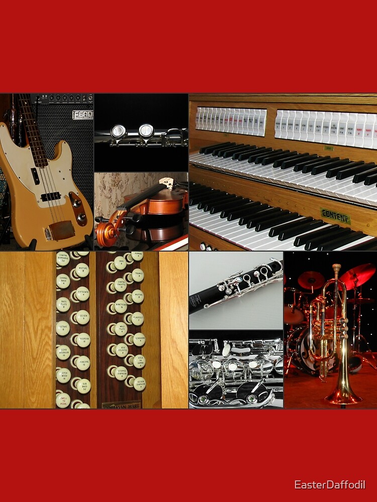 Thumbnail 3 of 3, Scarf, Musical Instruments Collage designed and sold by EasterDaffodil.
