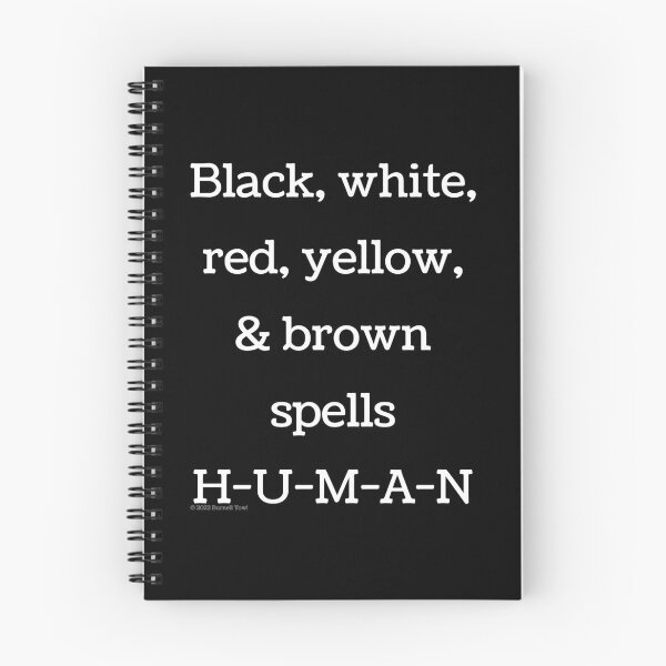 Item preview, Black White Red Yellow & Brown Spells HUMAN v2 WhiteOnBlack designed and sold by Raven’s Wing Studio.