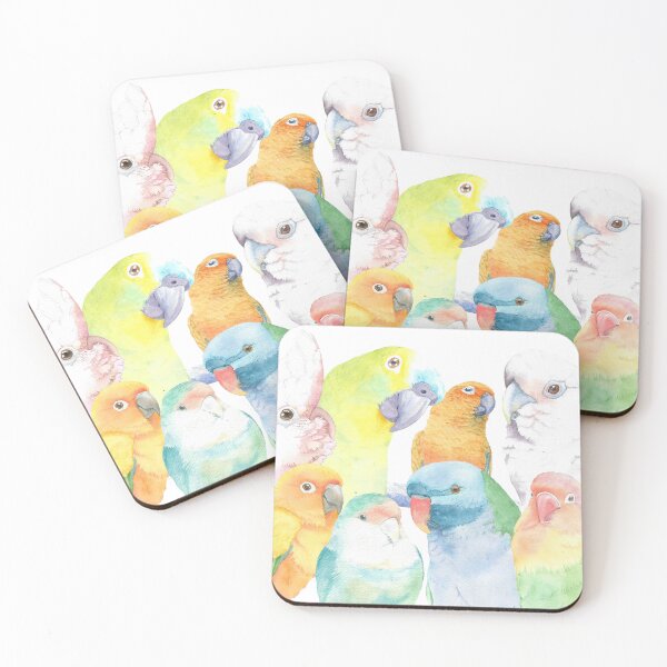 Item preview, Special 2022 - parrots watercolor portrait designed and sold by L'Atelier Oranjade.