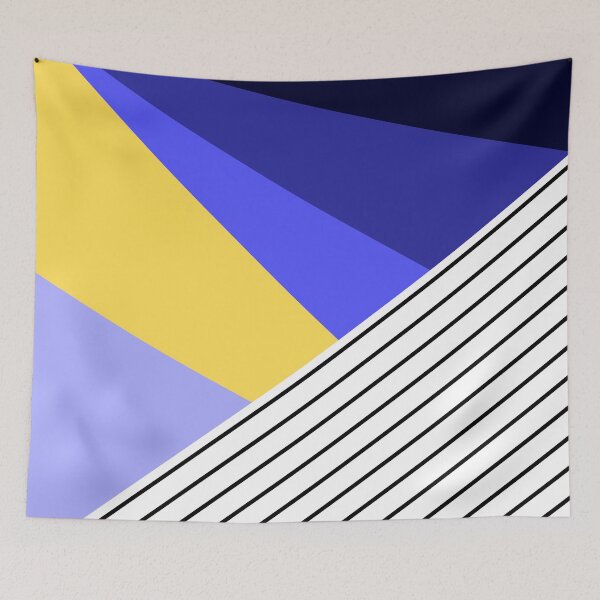 Item preview, Blue Geometric Pattern with Stripes designed and sold by Arianna Khalil.