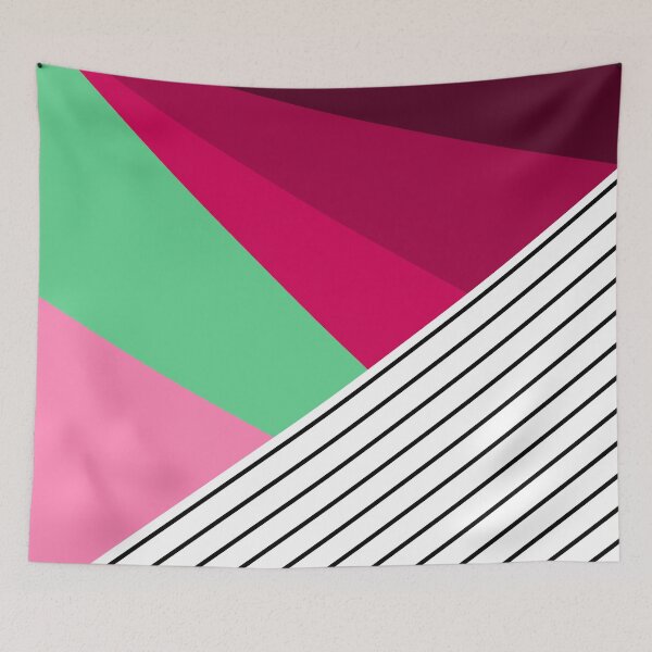 Item preview, Pink Geometric Pattern with Stripes designed and sold by Arianna Khalil.