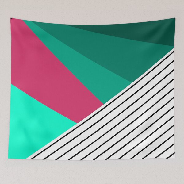 Item preview, Green Geometric Pattern with Stripes designed and sold by Arianna Khalil.
