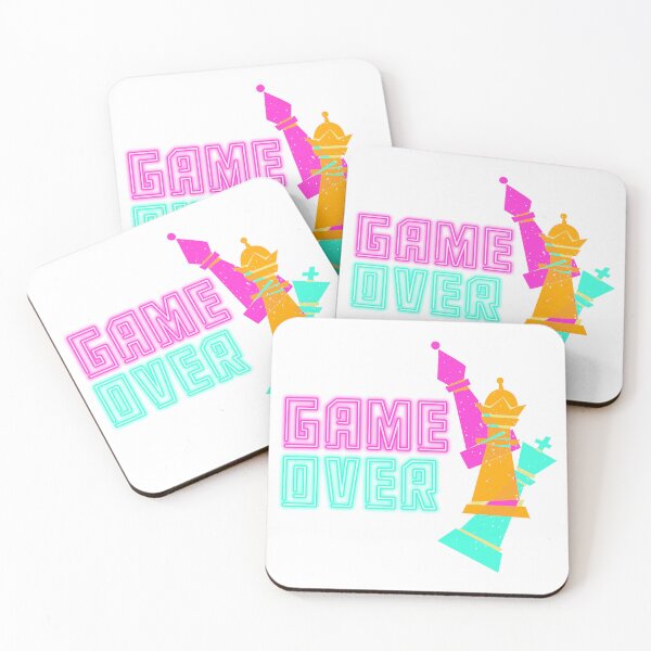 Item preview, Bright Neon Game Over Chess Pieces Design  designed and sold by CreativNode.