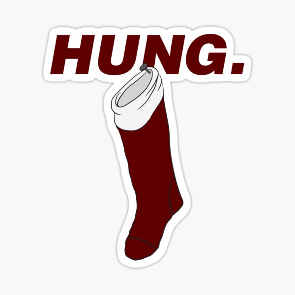 Christmas Stocking Sock with funny tagline pun Im Hung Sticker by  StockPhotosArt Com - Pixels