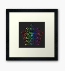 Abstract Geometry: Rainbow Fractal Framed Print
