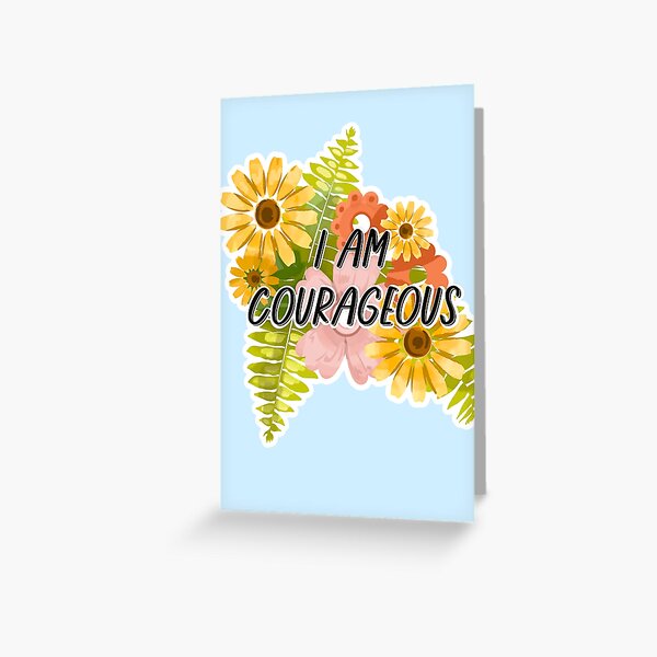 Artikel-Vorschau von  Ich bin mutig: Typografiegrafik: Blauer Hintergrund, designt und verkauft von Jessiemay-arts.