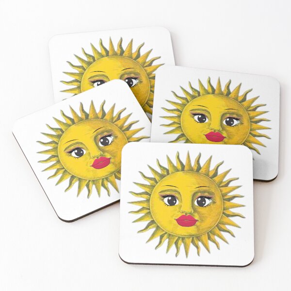 Item preview, Un retro vintage de un sol amarillo brillante con labios bonitos / Imágenes de buenos días del día del sol designed and sold by haRexia.