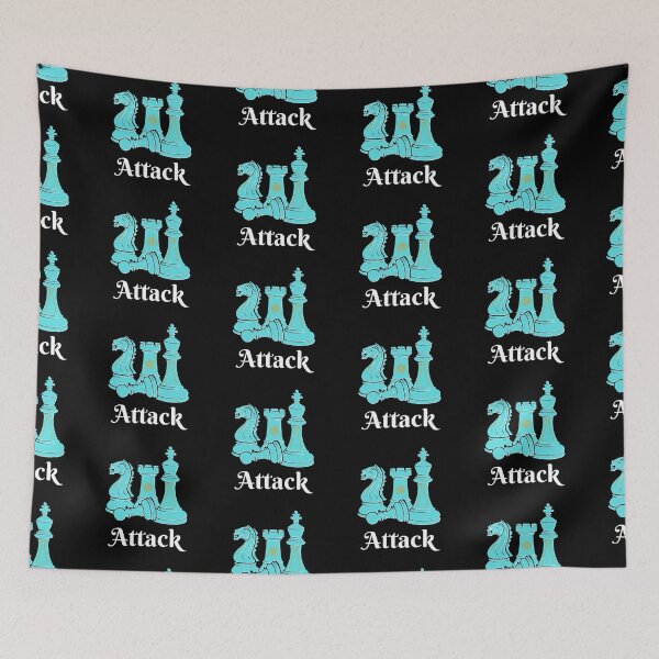 Item preview, Blue  and White Chess Pieces Design - Attack Strategy designed and sold by CreativNode.