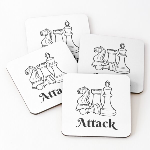 Artikelvorschau, Schwarz-Weiß-Schachfiguren-Design - Angriffsstrategie entworfen und verkauft von CreativNode.