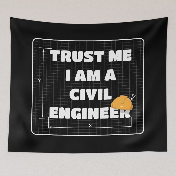 Item preview, Trust Me I Am A Civil Engineer | Hardhat Crosshatch | Black designed and sold by Teenker.
