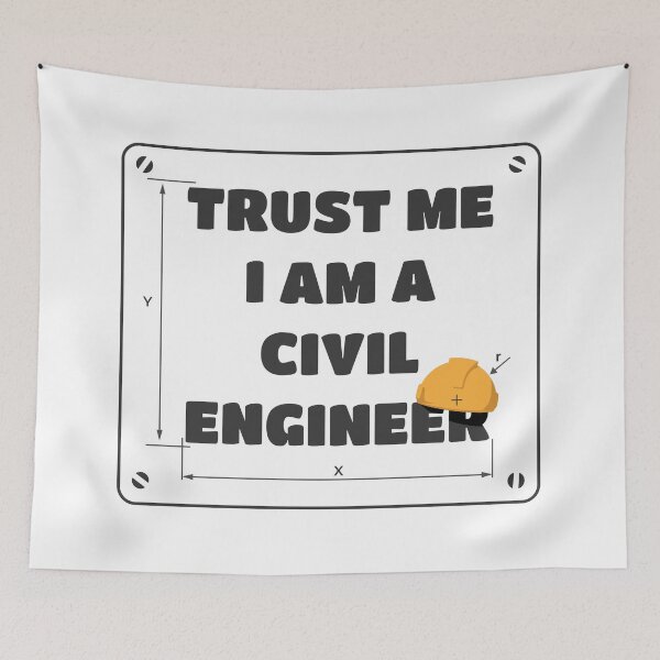 Item preview, Trust Me I Am A Civil Engineer | Hardhat Board | White designed and sold by Teenker.
