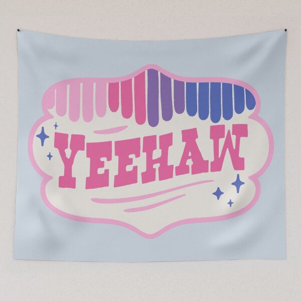 Item preview, YEEHAW | Pink White Blue Cookie 90s Style Colorful Cowboy Space Cowgirl Rodeo Aesthetic | HOWDY Y'ALL | Sky Background designed and sold by PEARROT.
