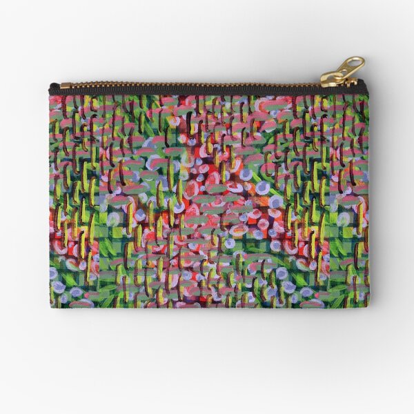 Abstract- Neon Rainbow Layers Zipper Pouch