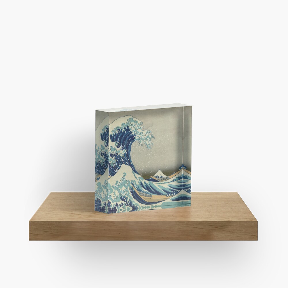 The Classic Japanese Great Wave off Kanagawa by Hokusai Acrylic Block