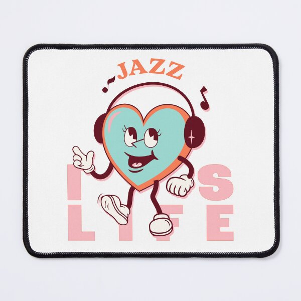 Item preview, JAZZ IS LIFE Quote Cartoon Heart Retro Headphones designed and sold by Amir Abou-Roumié.