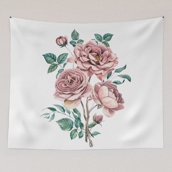 Item preview, Painted Pink Stem Roses designed and sold by HappyLifeCreate.