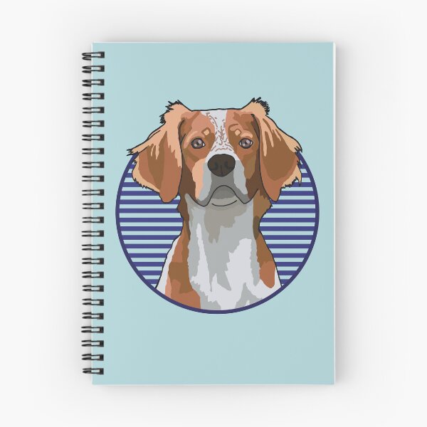 Item preview, Britanny dog w/ Blue stripped circle designed and sold by AdoptNFTPets.