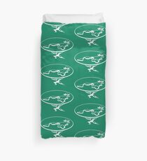 Flatlas (White/Green) Duvet Cover