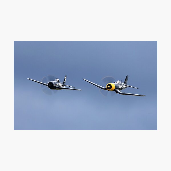 Grumman Bearcat and Goodyear Corsair together Photographic Print