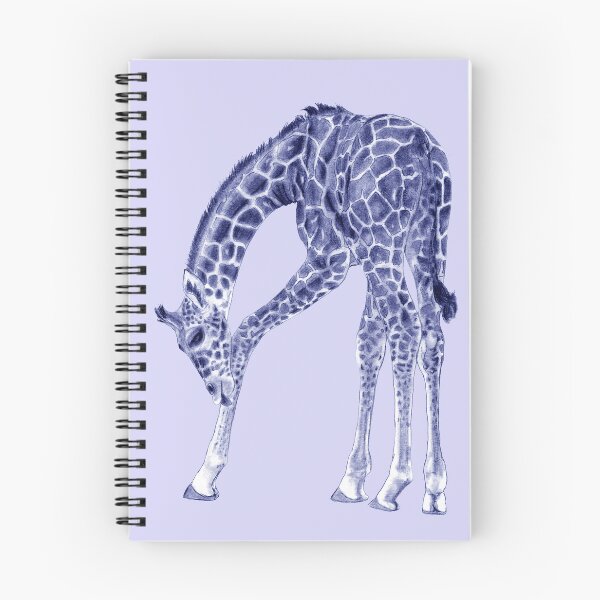 Artikelvorschau, Giraffe, die sich leckt - blau kolorierte Version entworfen und verkauft von SylvieG18.