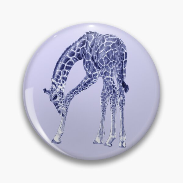 Item preview, Giraffe licking itself - blue colorized version designed and sold by SylvieG18.