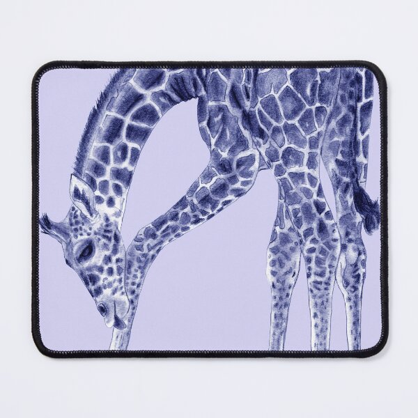 Item preview, Giraffe licking itself - blue colorized version designed and sold by SylvieG18.