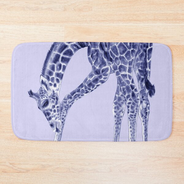 Item preview, Giraffe licking itself - blue colorized version designed and sold by SylvieG18.