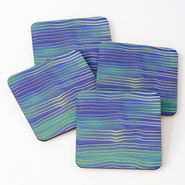 Item preview, Waves - Stripes And Lines Blue And Teal designed and sold by art64.